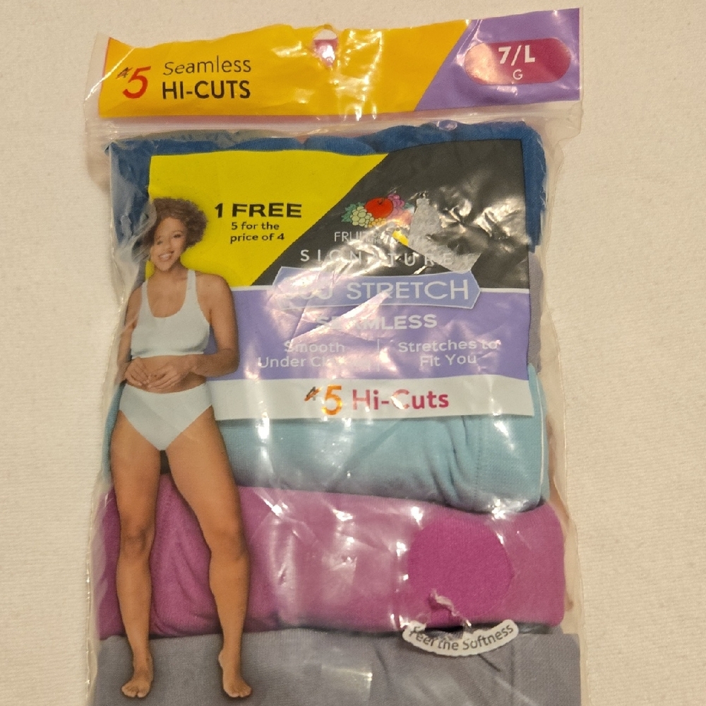 Fruit of the Loom Seamless Hi-Cuts - Blue, Light Blue, Purple